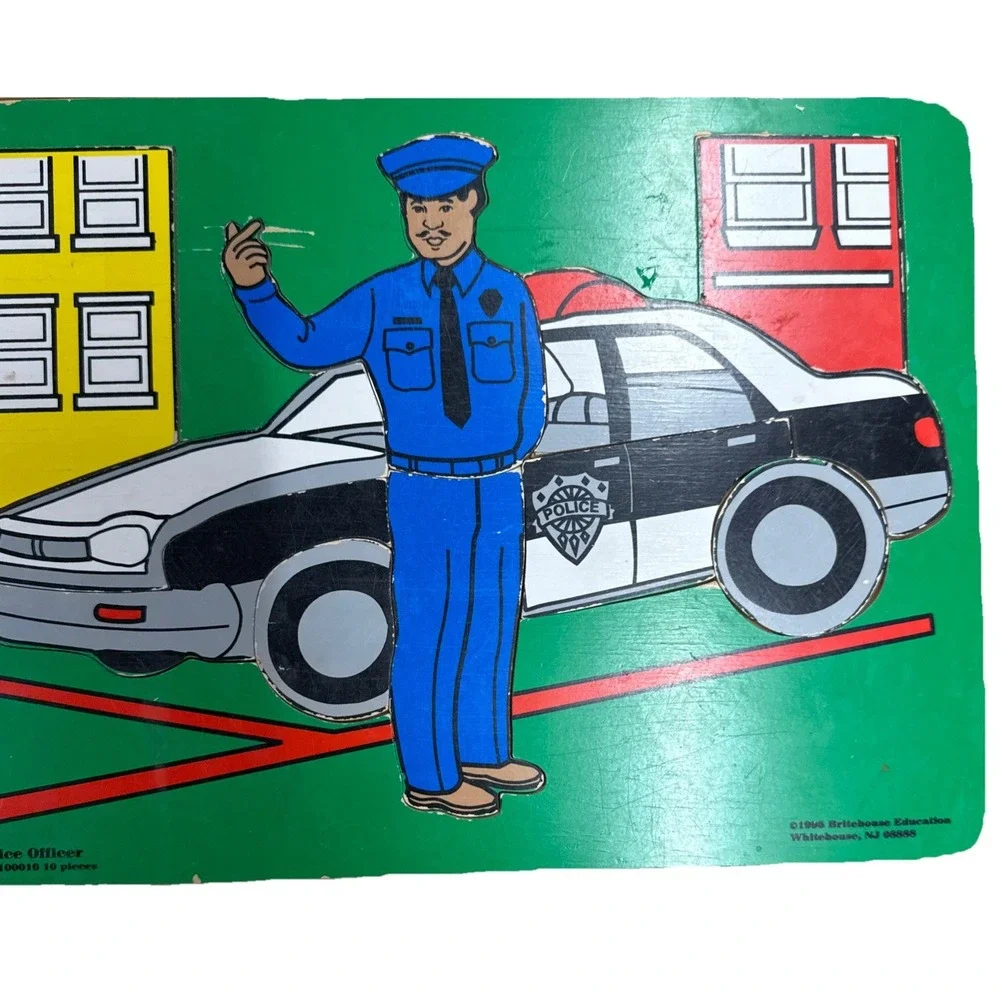 3 Educational Wood Puzzles Kids Education 1998 Vintage Britehouse Career‎